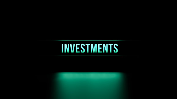 投资发光字，霓虹文。投资理财，经营理念，壁纸。三维渲染图片下载