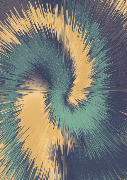 抽象的现代3D块颗粒探索在漩涡螺旋运动背景与螺旋漩涡运动在绿色和桃色梯度的海报，横幅，壁挂和打印模板设计图片下载