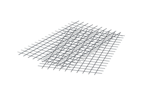 两个金属网格装甲混凝土隔离在白色背景。三维渲染图片下载