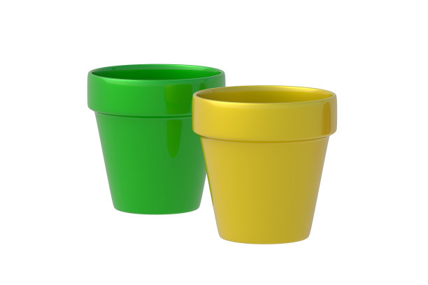 白色背景上的空陶瓷花盆。园艺设备。三维渲染图片下载