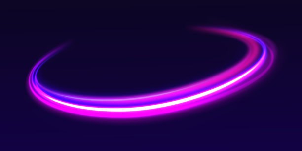 光线和条纹在黑暗的背景上快速移动。以领先的经营理念，高科技产品，曲速虫洞科学矢量设计。图片下载