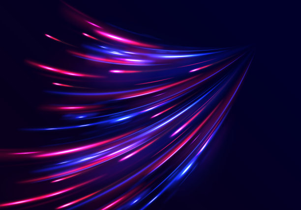 光线和条纹在黑暗的背景上快速移动。图片下载