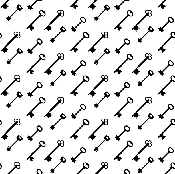 钥匙无缝矢量壁纸，很多交钥匙无尽的图案背景图片。图片下载