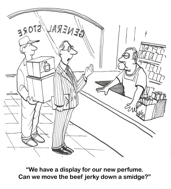 牛肉干挡住了香水陈列的路图片下载