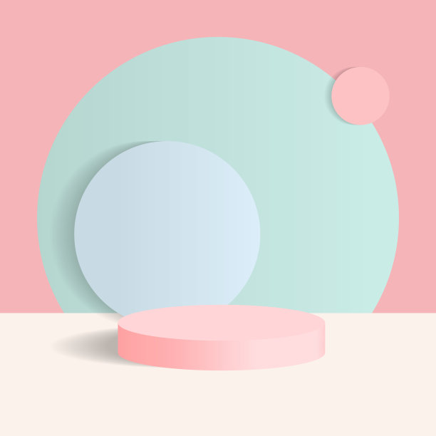 一个充满活力的，多色基座背景设计的产品摄影图片下载