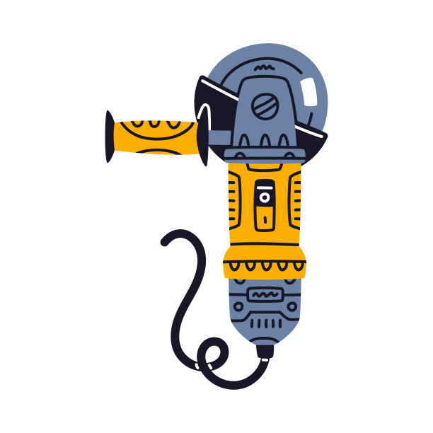 角磨床锯片作为施工工具矢量插图图片下载