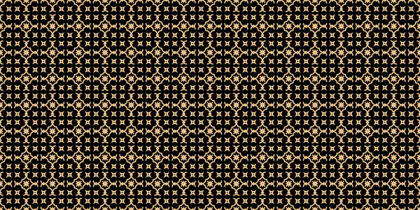 优雅的伊斯兰无缝图案在米色和金色-几何装饰在黑暗的背景豪华东方设计图片下载