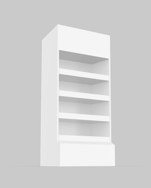 空白广告瓦楞超市零售促销纸板展示架。图片下载