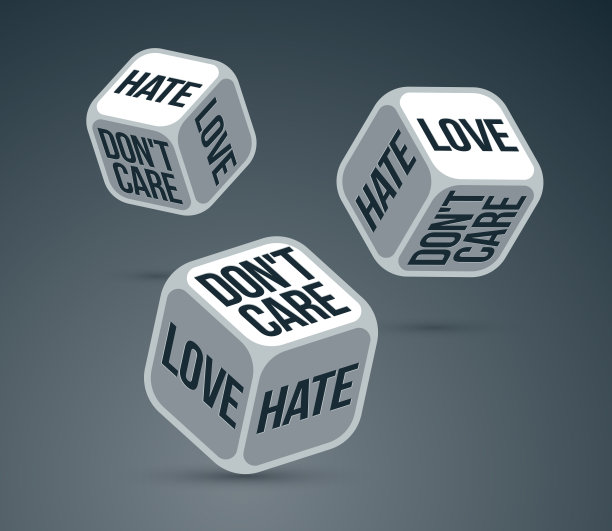 爱恨情感在爱情关系中的矢量说明，伴侣不再在乎的时刻概念。图片下载