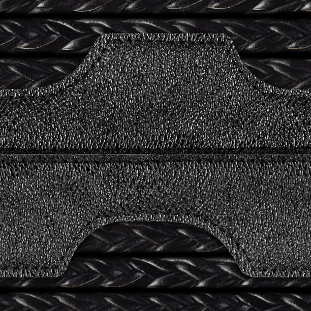 无缝4k照片纹理的黑色皮革编织皮革绳补丁与皮革华丽的条纹。图片下载