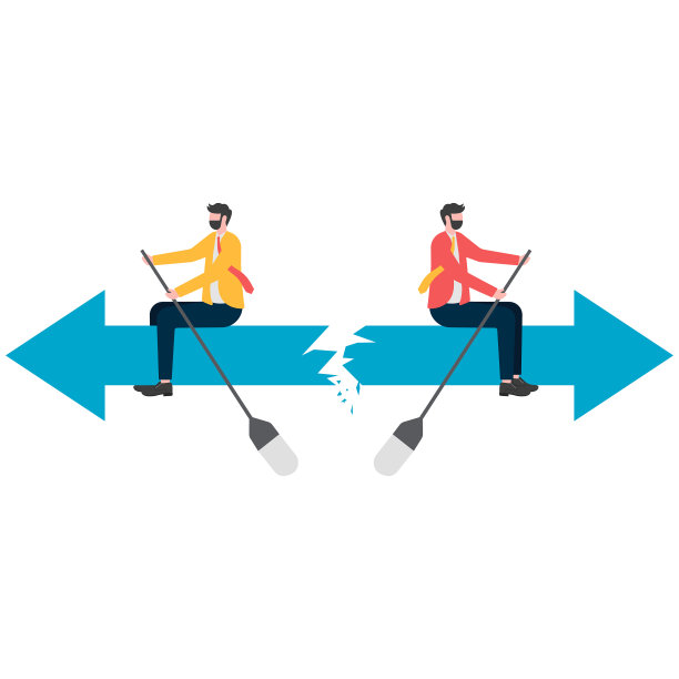 团队冲突方向，团队分裂，商业理念，wb和文章设计，矢量图片下载