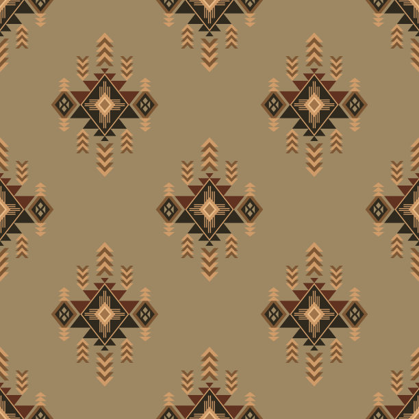 纳瓦霍部落矢量无缝模式。印第安人的装饰品。西南民族装饰风格。波西米亚几何装饰。矢量无缝模式。墨西哥毛毯，地毯。编织地毯插图。图片下载
