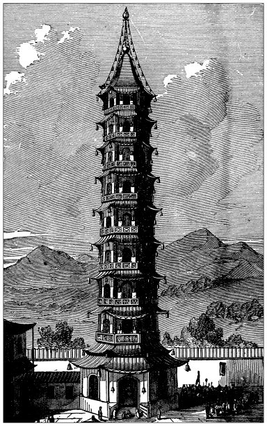 仿古雕刻:南京瓷塔图片下载