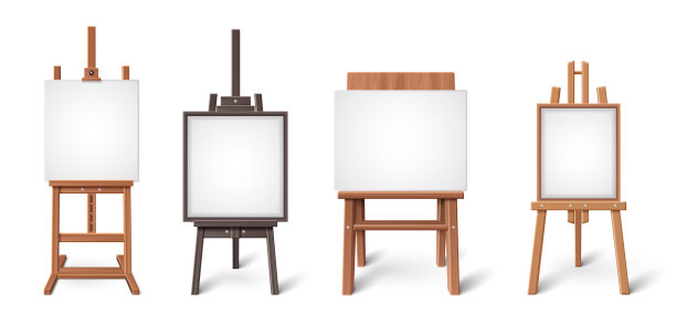 木画架与空白框架板矢量模型图片下载