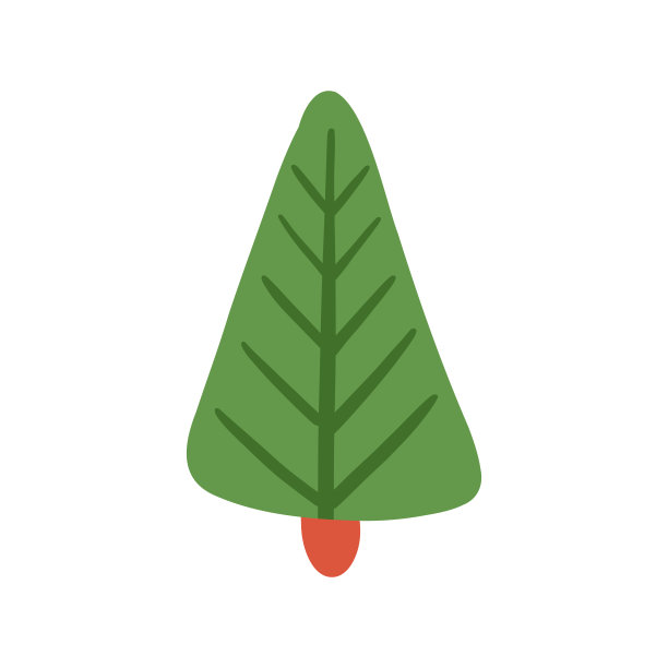 扁平的圣诞树，可爱的圣诞树。孟菲斯波西米亚风格的可爱元素。矢量手绘斯堪的纳维亚风格。图片下载