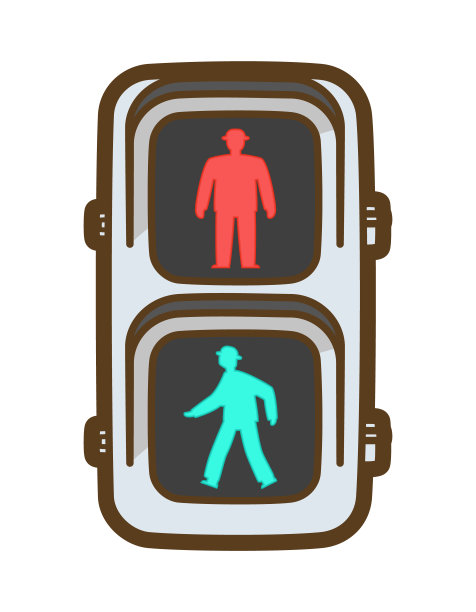 全LED行人交通信号灯。图片下载