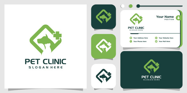宠物护理图标标志设计与创意元素概念高级矢量图片下载