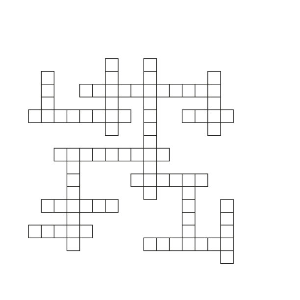 填字游戏模板与空白字网格。报纸填字游戏模式。平面矢量插图隔离在白色背景。图片下载