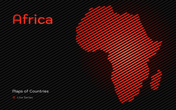 非洲地图以线形显示图片下载