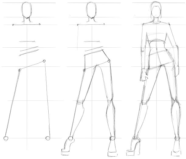 时尚模板。速写。绘图图案图片下载