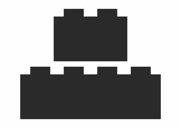 构建模块，构建工具包，设置两个骰子，立方体，玩具，黑色图标，符号，两个元素，矢量图片下载