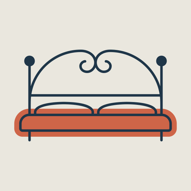 大床矢量图标。家具的迹象图片下载