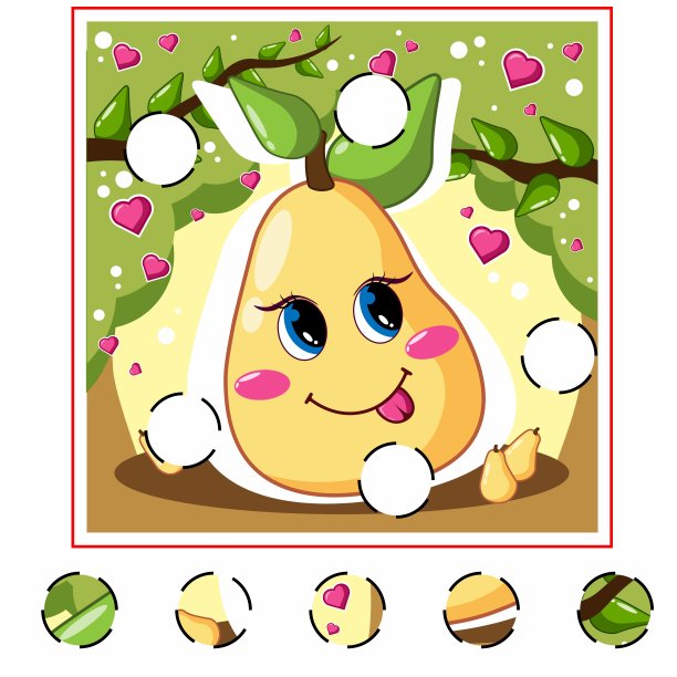 孩子的游戏。收集一张照片。儿童教育游戏。图片下载