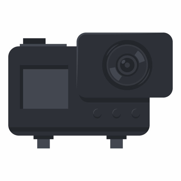 防水运动相机矢量卡通插图孤立在一个白色的背景。图片下载