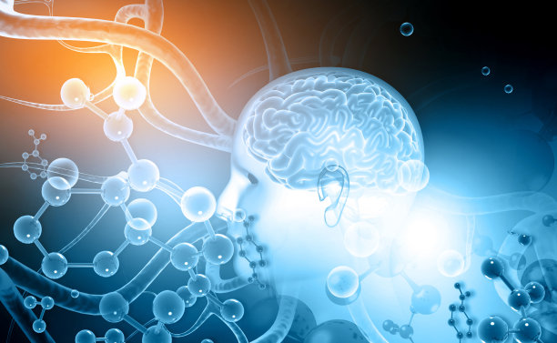 人类的大脑与原子分子图片下载