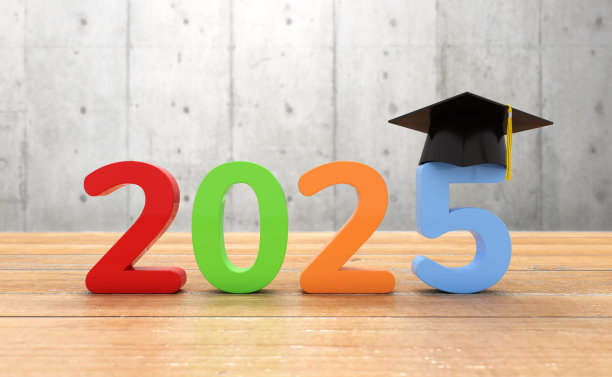 2025年新年创意设计理念配毕业帽图片下载