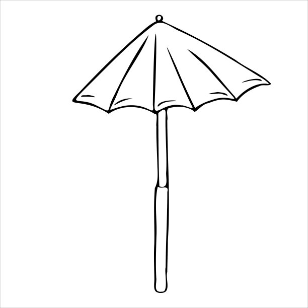 伞从太阳和雨的涂鸦风格。矢量插图的手。图片下载