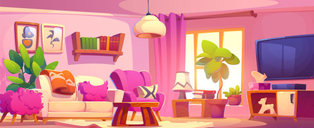 房间内部设计有沙发和窗户图片下载