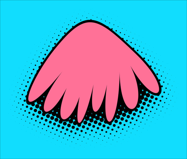 波普艺术青色上的粉红翅膀图片下载