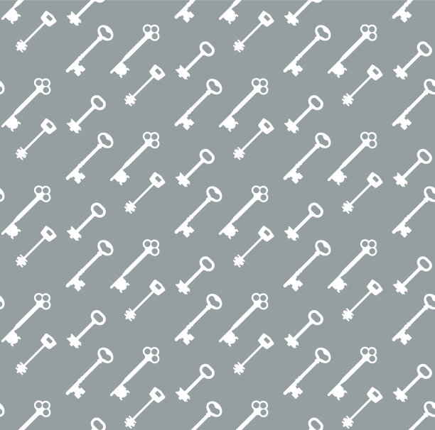 钥匙无缝矢量壁纸，很多交钥匙无尽的图案背景图片。图片下载