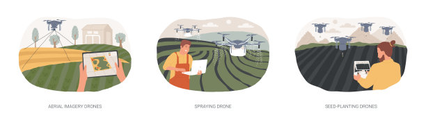 农业无人机孤立的卡通矢量插图se图片下载