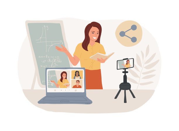 分享视频孤立的卡通矢量插图。图片下载