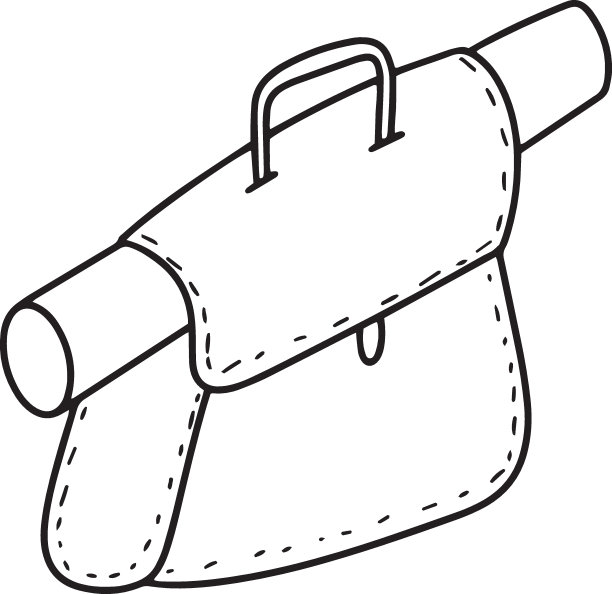 套手绘背包、包。涂鸦插图图片下载