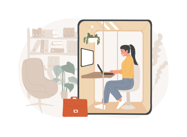 工作站孤立的卡通矢量插图。图片下载