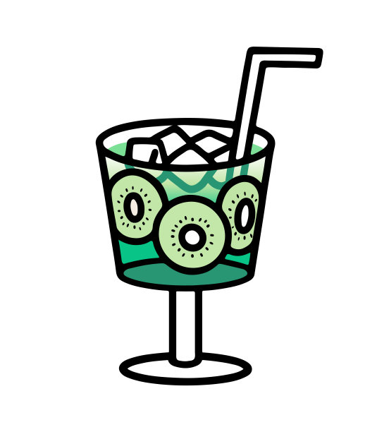 奇异果汁的彩色插图。图片下载