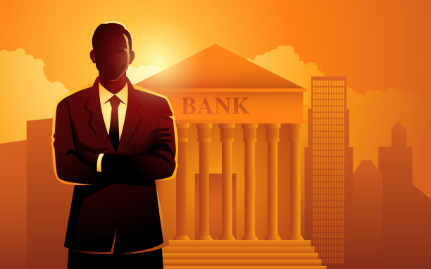 商业轮廓黄十字手银行家图片下载