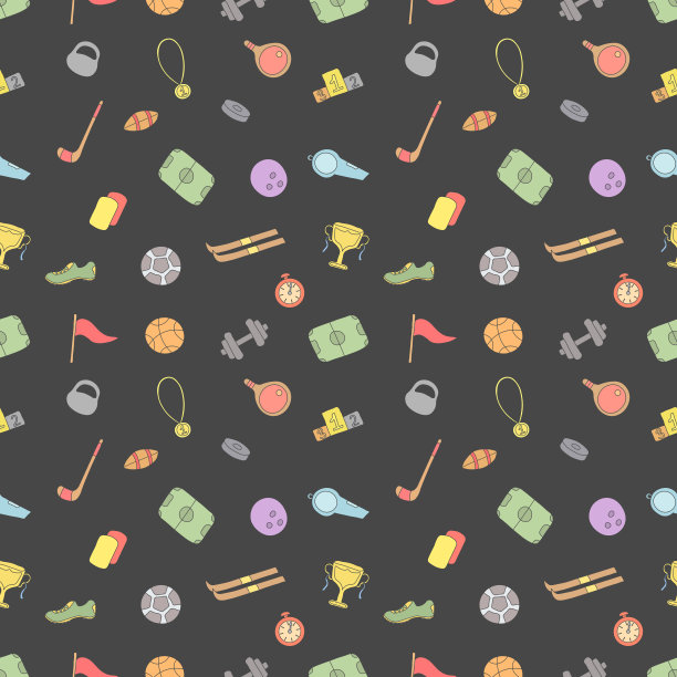 无缝运动模式。背景与体育图标。涂鸦运动插画图片下载