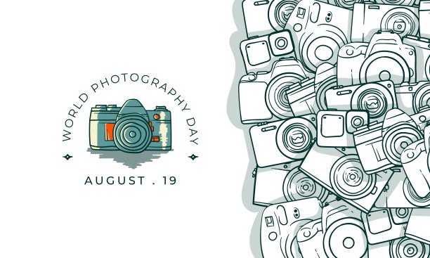 世界摄影日复古卡通相机设计图片下载