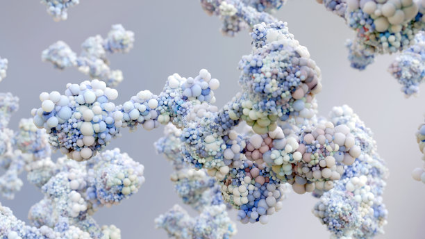 抗体或免疫球蛋白分子结构3D渲染图片下载