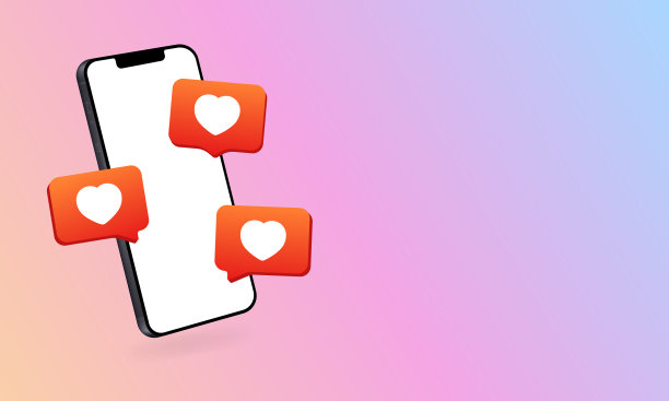 智能手机图标。社交媒体喜欢图标。平的风格。矢量图标。图片下载