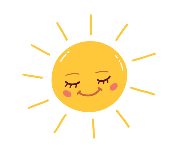 可爱的太阳人物矢量插图图片下载