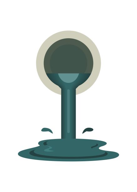 下水管道和废水。简单的平面插图。图片下载