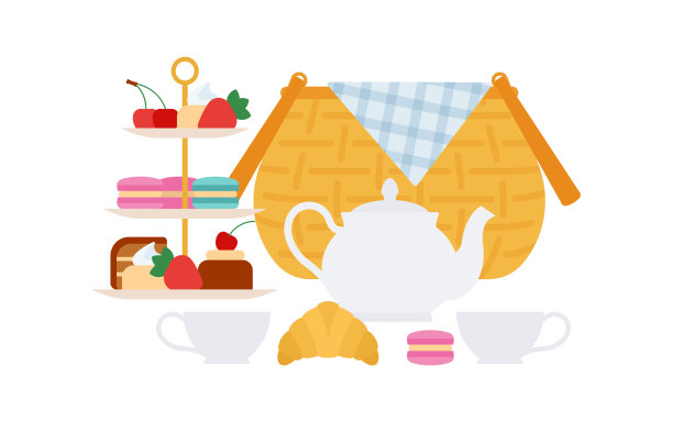 野餐茶会。娱乐区的夏季食物图片下载