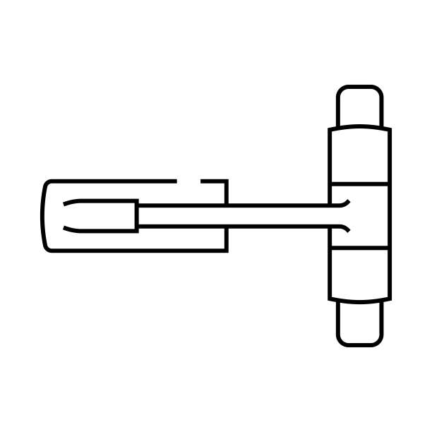 闭门五金家具配件线图标矢量插图图片下载