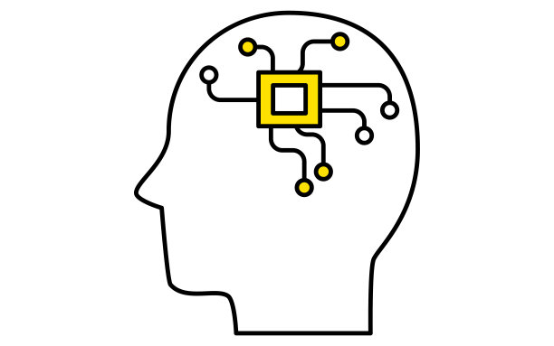 人类档案图标，人工智能和人工智能电路和芯片图片下载