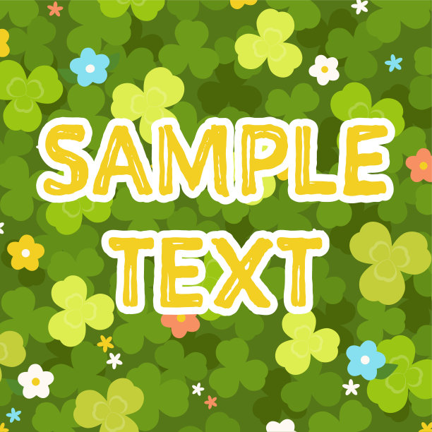 可爱的三叶草背景插图图片下载